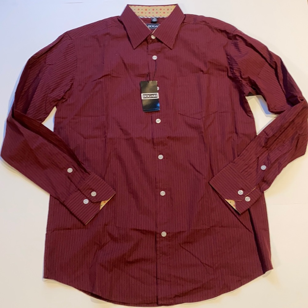 Bogari SZ Small Striped Cotton Long Sleeve Button Shirt New D20
